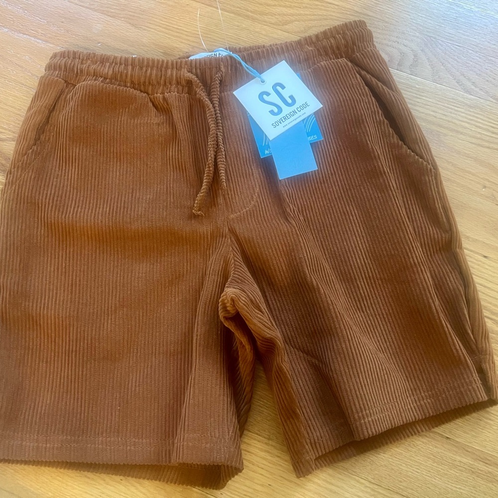 - Sovereign Code Brown Flat Front Shorts